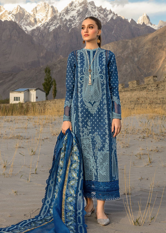 Dancing Paisleys - Cobalt   | Crimson By Saira Shakira | Luxury Lawn 2024