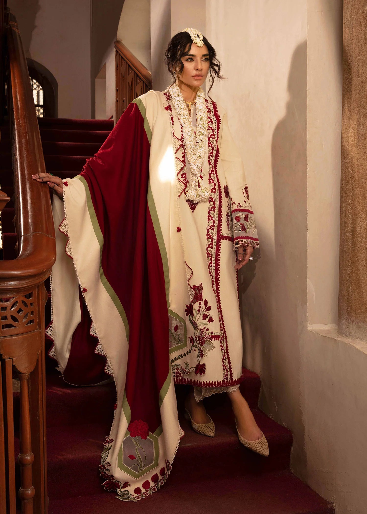 Musafir | Crimson | Aleen Winter Unstitched 2024