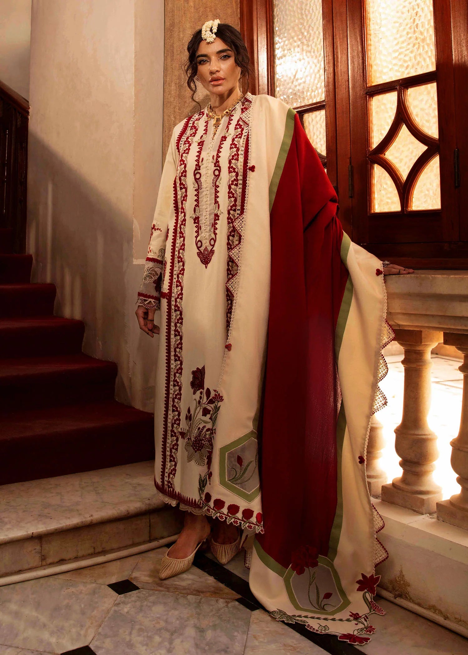 Musafir | Crimson | Aleen Winter Unstitched 2024