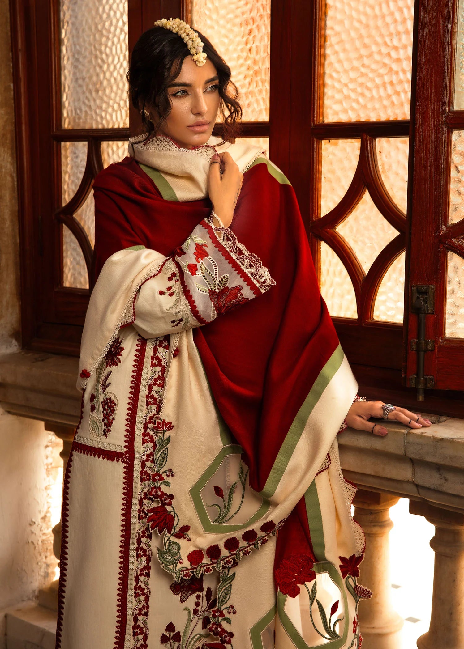 Musafir | Crimson | Aleen Winter Unstitched 2024