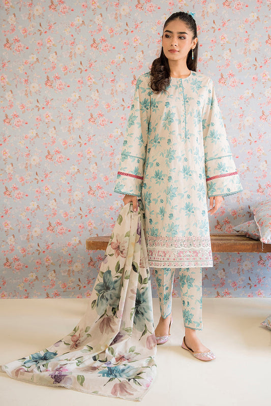 Blue Mist | Cross Stitch | Petals & Prints | Unstitched Lawn Collection 2023