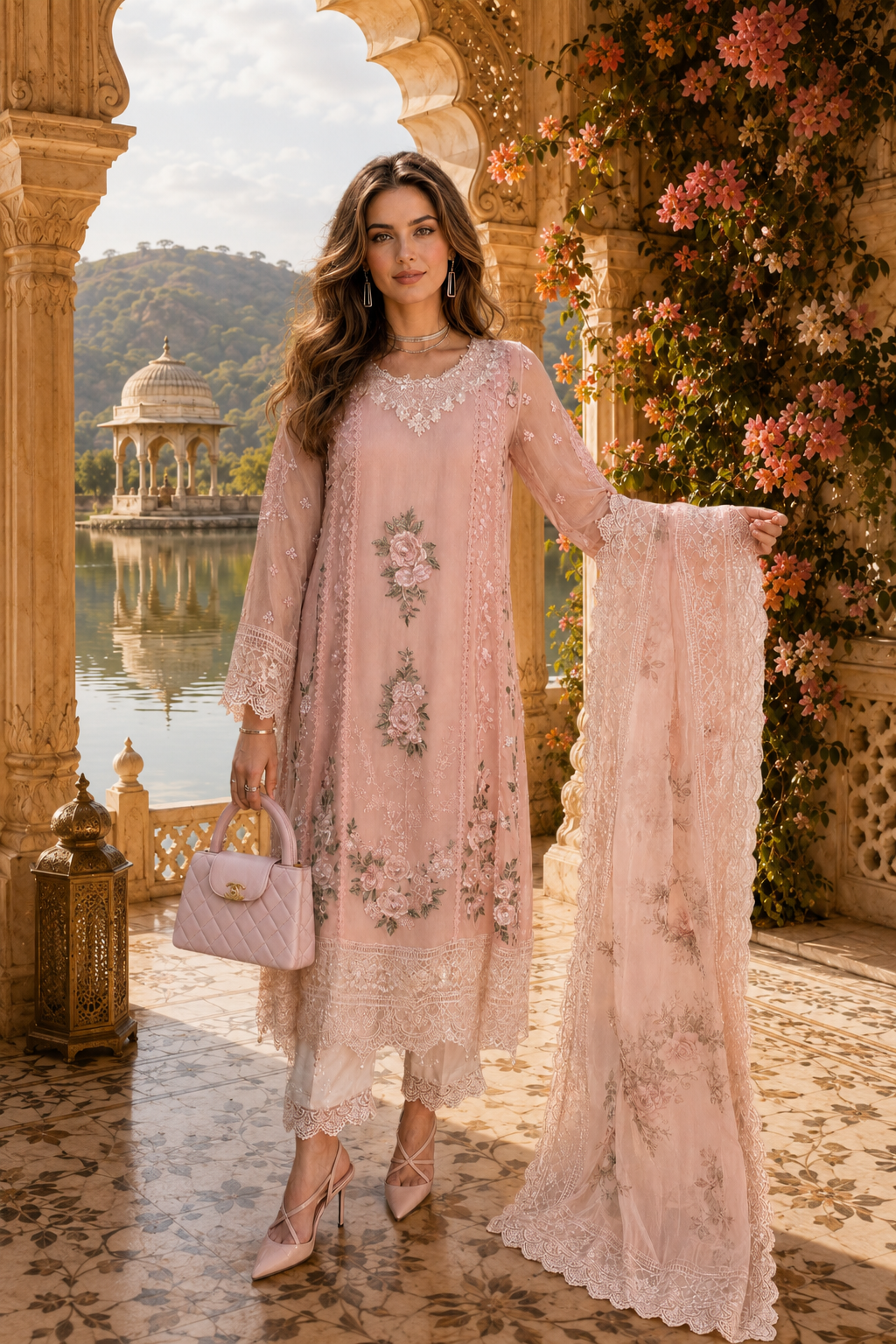 D2 - Satin Rose | Saadia Asad | Nooriyah Luxury Embroidered Chiffon Collection 2026
