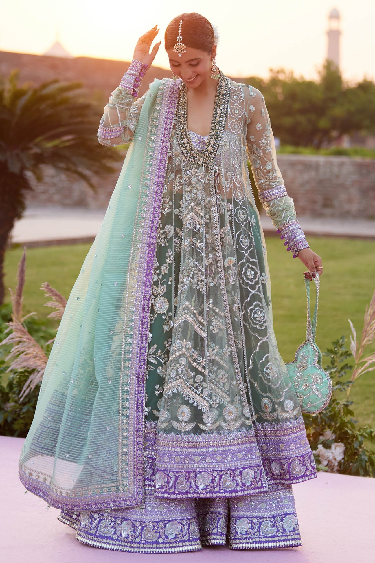 ZARQAH-E-PISTACHIO (ZC25-03) | Zaha | Gossamer Wedding Unstitched Collection 2026 