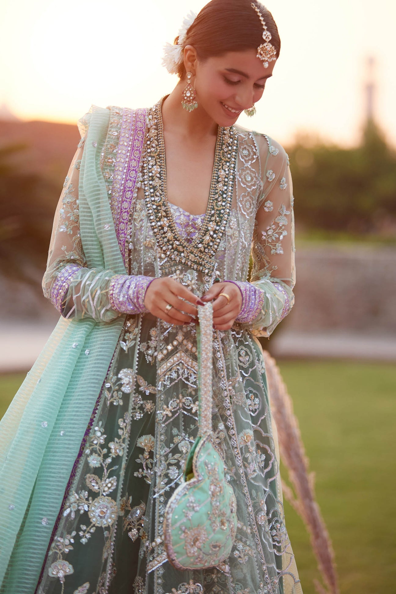 ZARQAH-E-PISTACHIO (ZC25-03) | Zaha | Gossamer Wedding Unstitched Collection 2026 