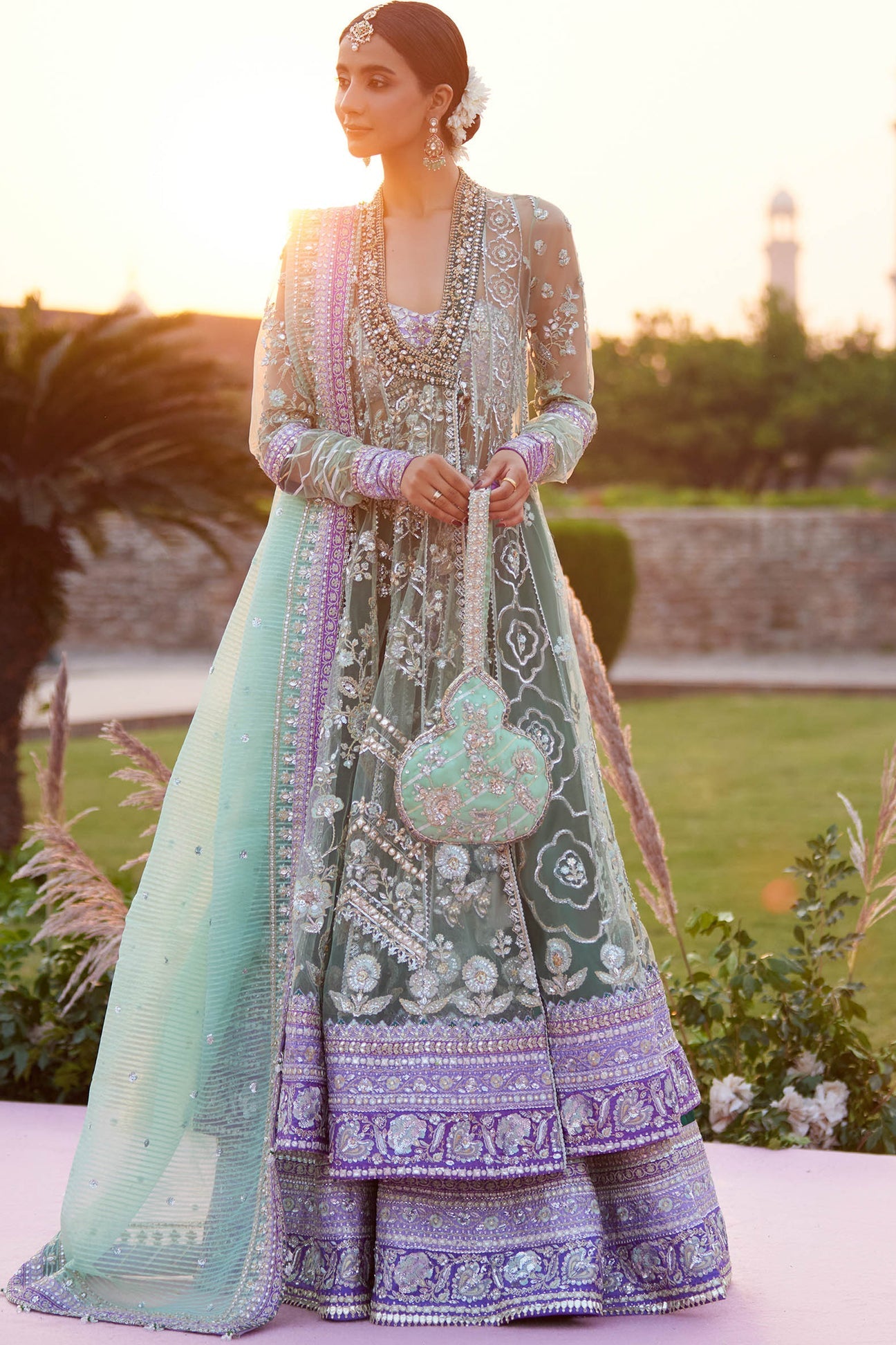 ZARQAH-E-PISTACHIO (ZC25-03) | Zaha | Gossamer Wedding Unstitched Collection 2026 