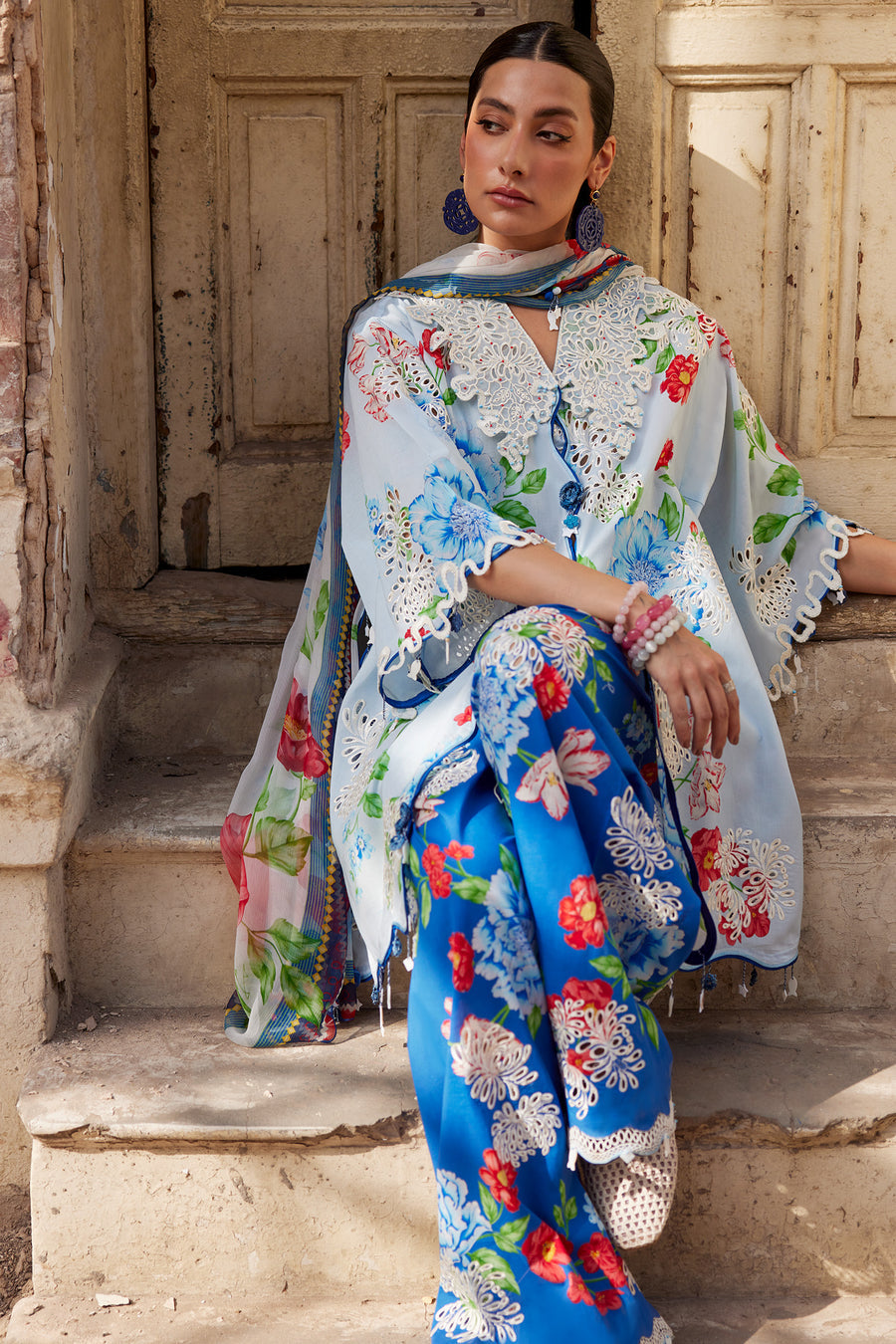 BLUE POPPY (ZF26-02) | Zaha |  Wild Flower Festive Lawn Collection 2026