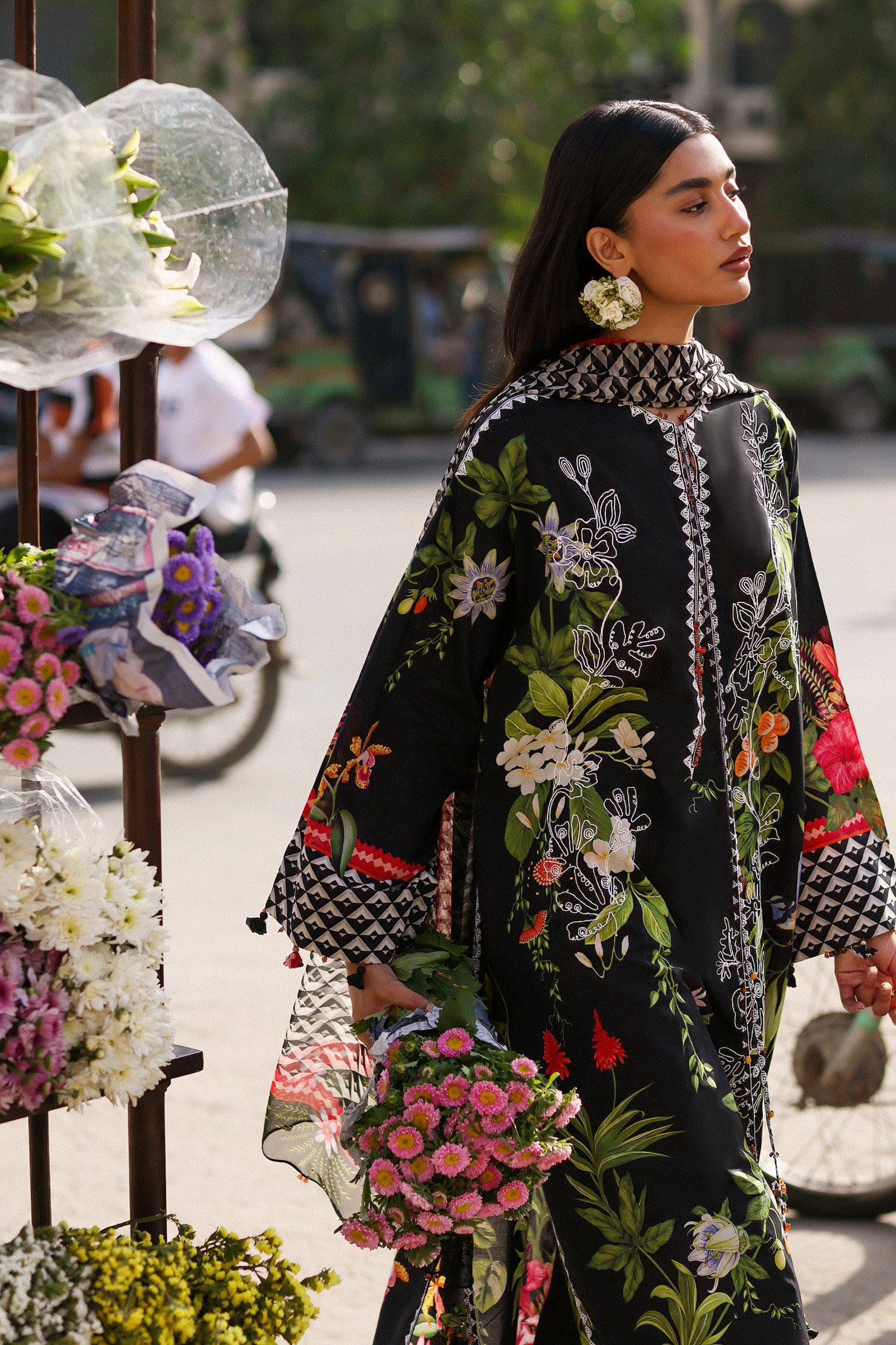 MIDNIGHT BLOOM (ZF26-04) | Zaha |  Wild Flower Festive Lawn Collection 2026