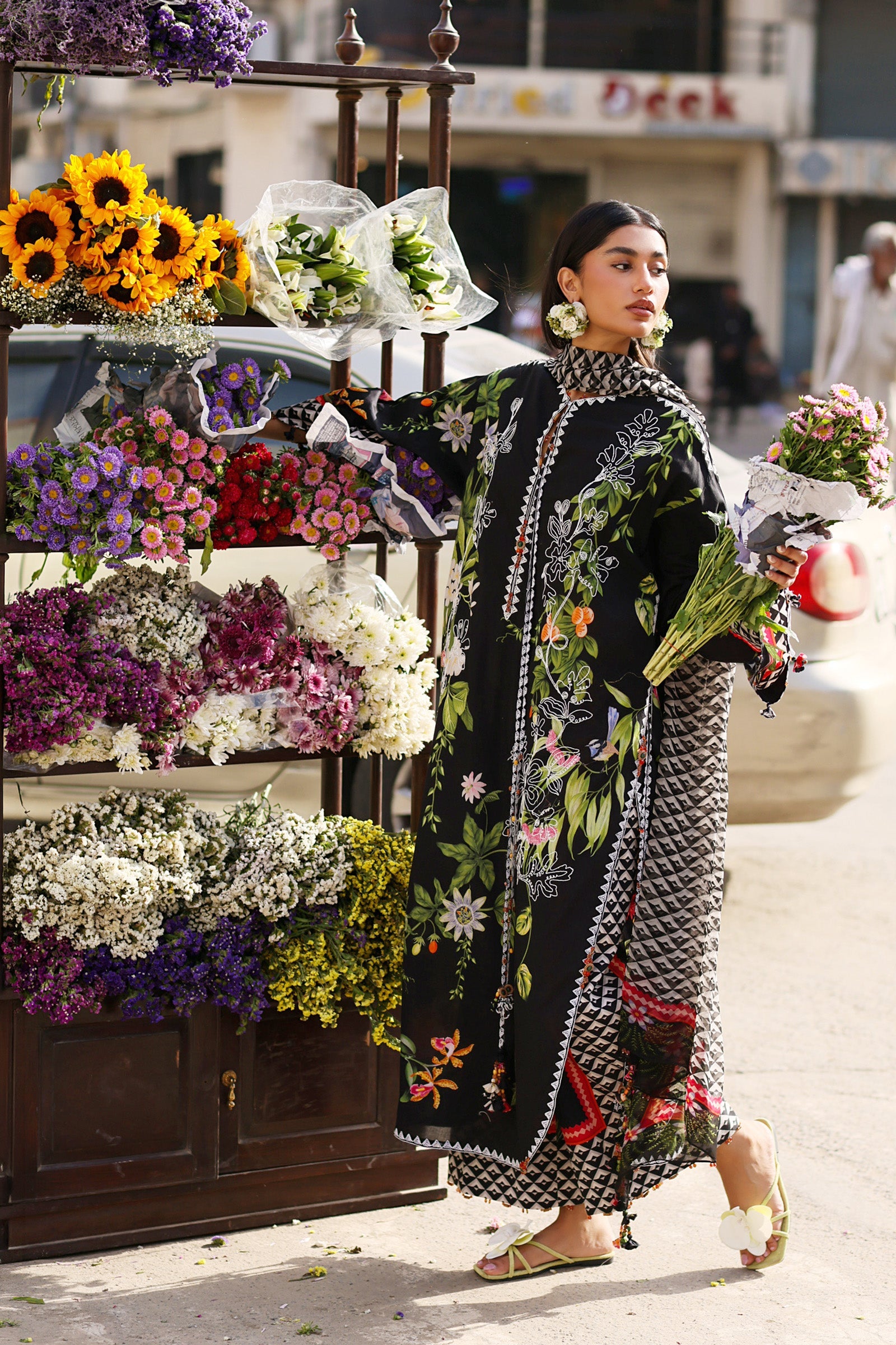 MIDNIGHT BLOOM (ZF26-04) | Zaha |  Wild Flower Festive Lawn Collection 2026