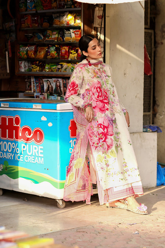 PINK MINK FROLIC (ZF26-05) | Zaha |  Wild Flower Festive Lawn Collection 2026