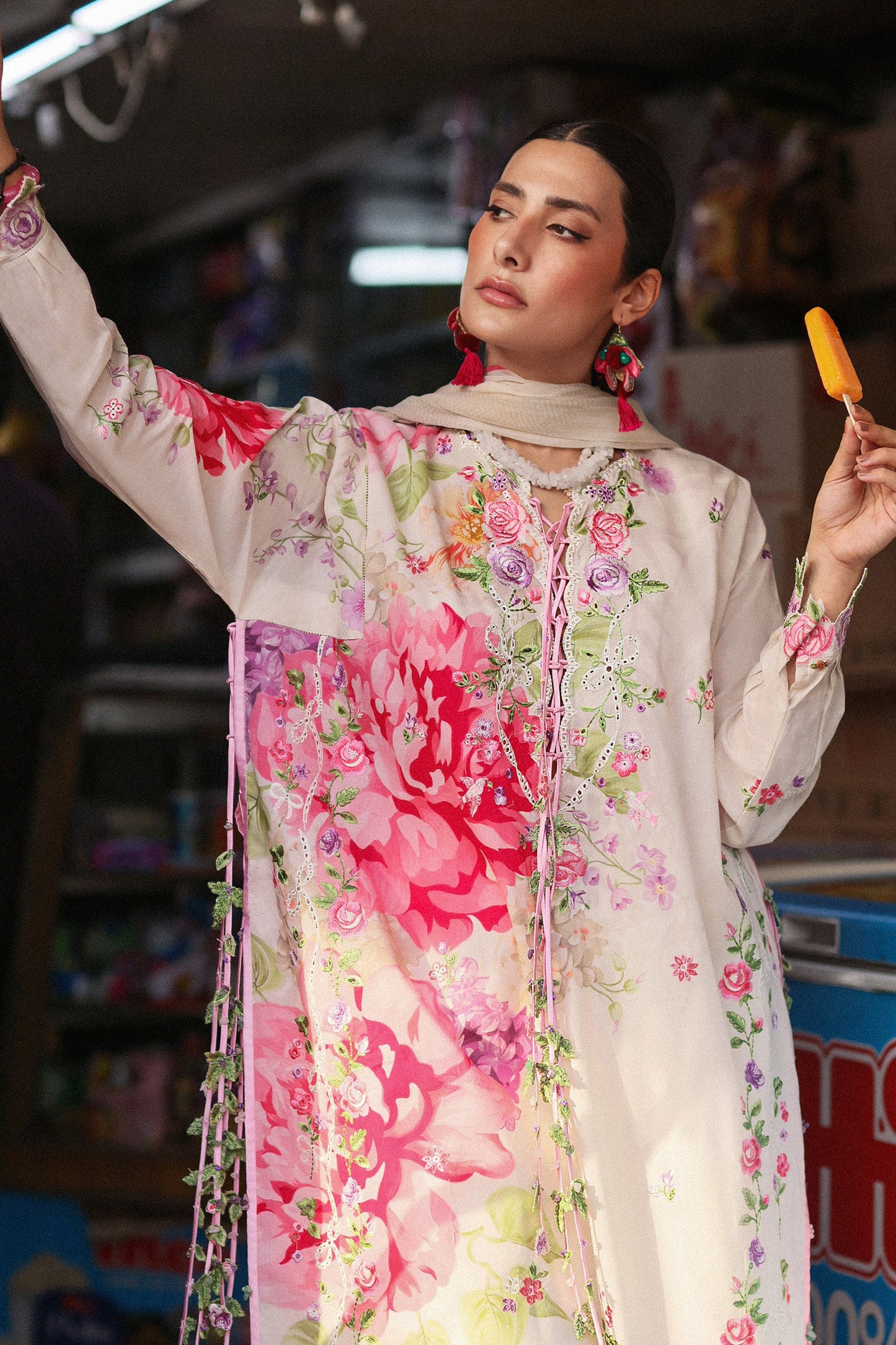 PINK MINK FROLIC (ZF26-05) | Zaha |  Wild Flower Festive Lawn Collection 2026