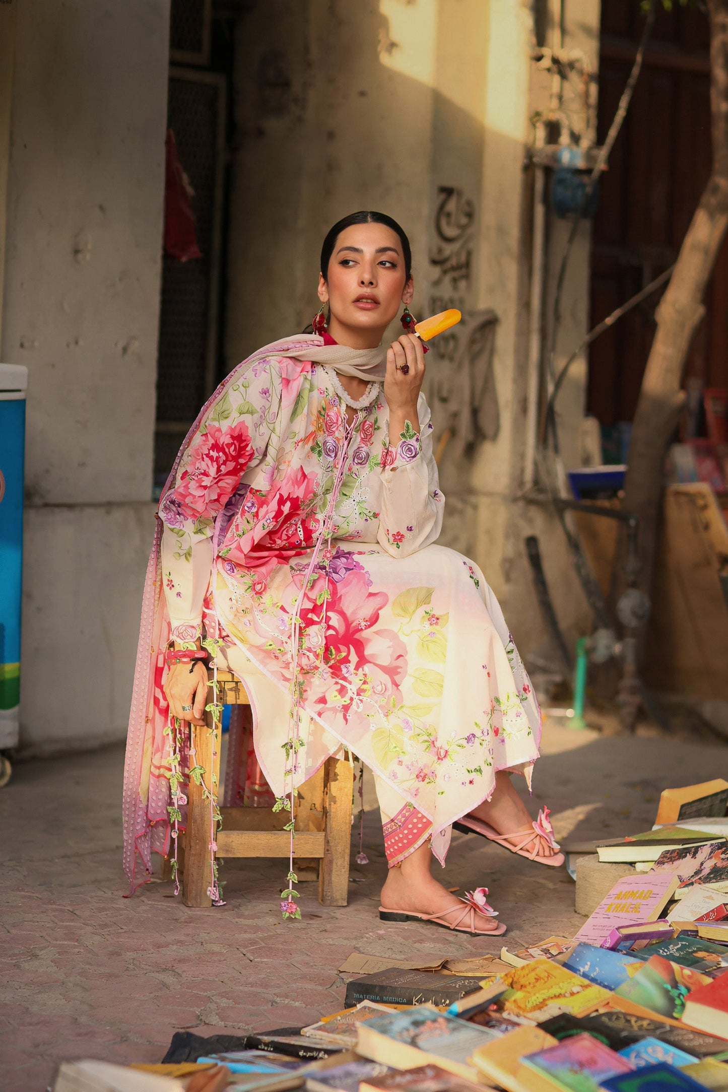 PINK MINK FROLIC (ZF26-05) | Zaha |  Wild Flower Festive Lawn Collection 2026