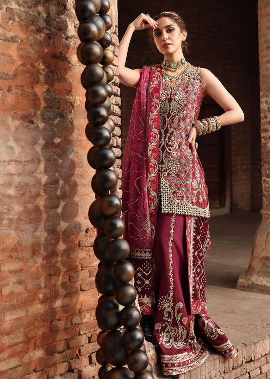 Nazo | Crimson | Jhilmil Wedding Collection Unstitched 2026