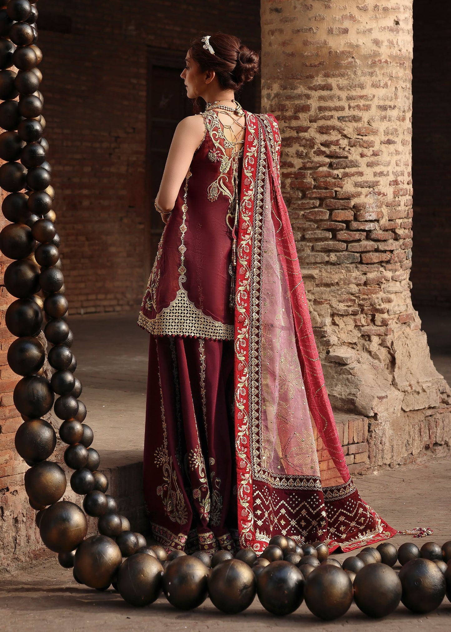 Nazo | Crimson | Jhilmil Wedding Collection Unstitched 2026