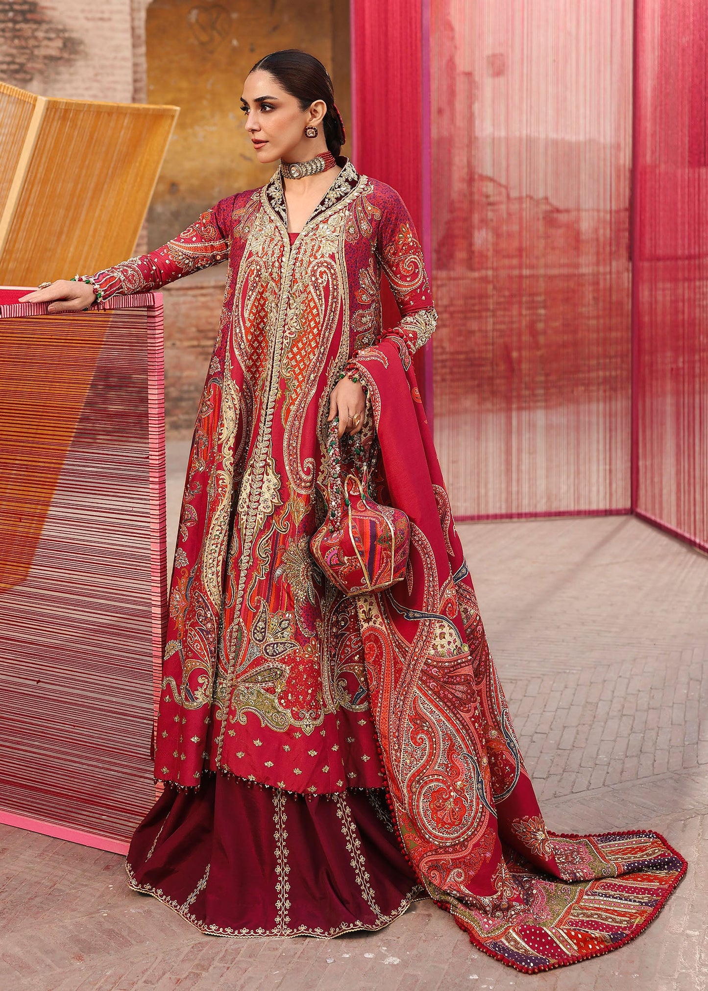 Damini | Crimson | Jhilmil Wedding Collection Unstitched 2026