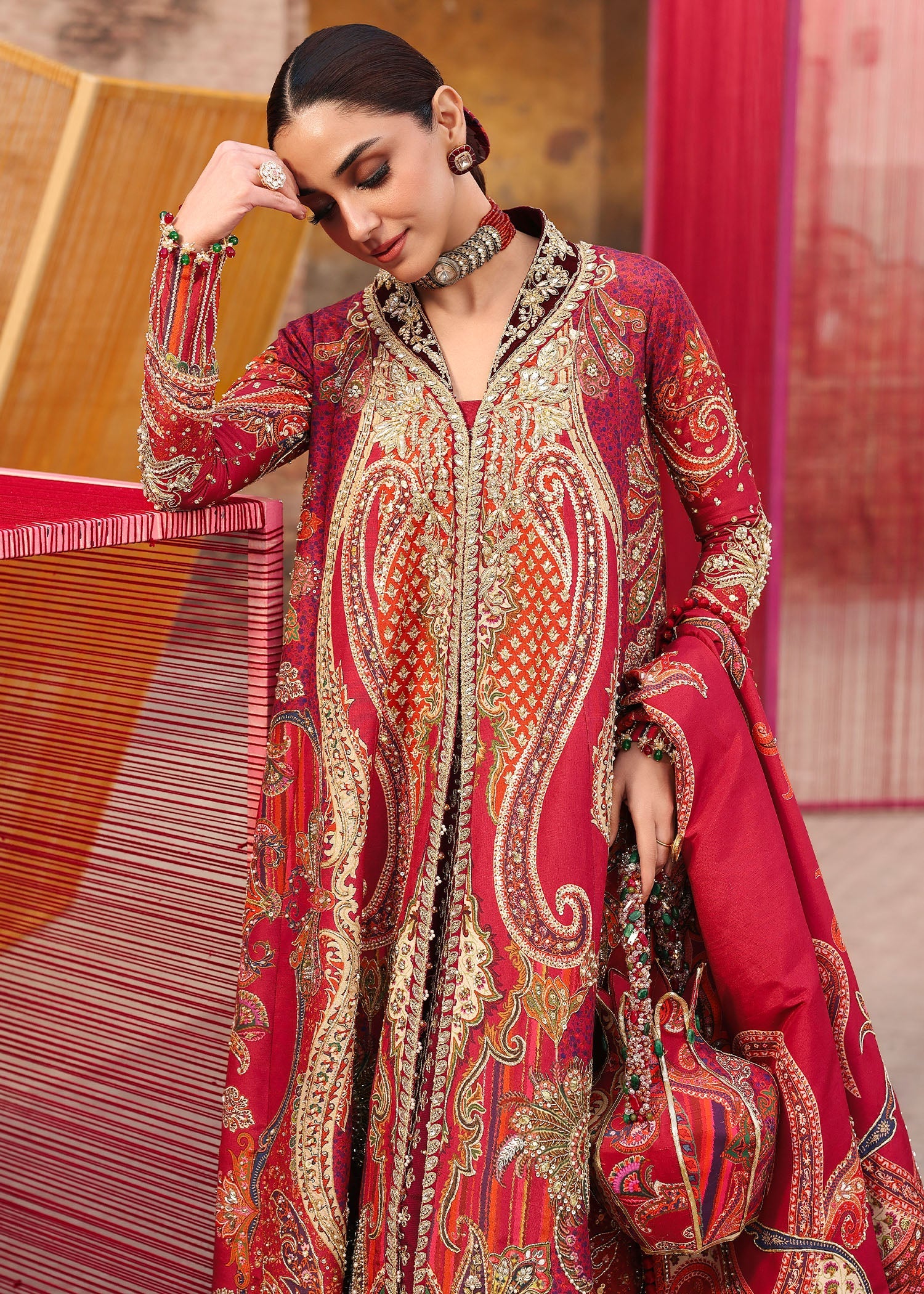 Damini | Crimson | Jhilmil Wedding Collection Unstitched 2026