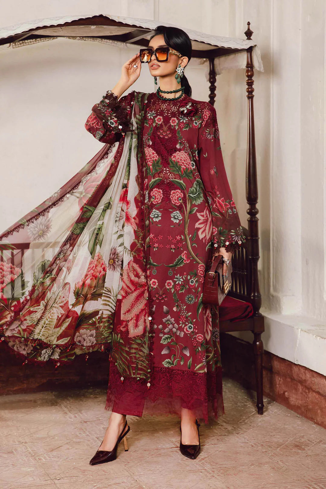 Maria B Mprints Rani Mahal Fall | Design # 9A Unstitched | Collection 2025