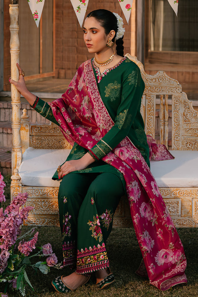 OPULENT GREEN | Cross Stitch | Unstitched Eid Lawn 2024