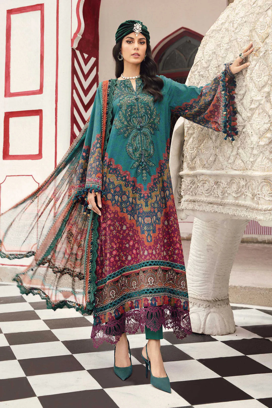 Maria B Mprints Rani Mahal Fall | Design # 10B Unstitched | Collection 2025