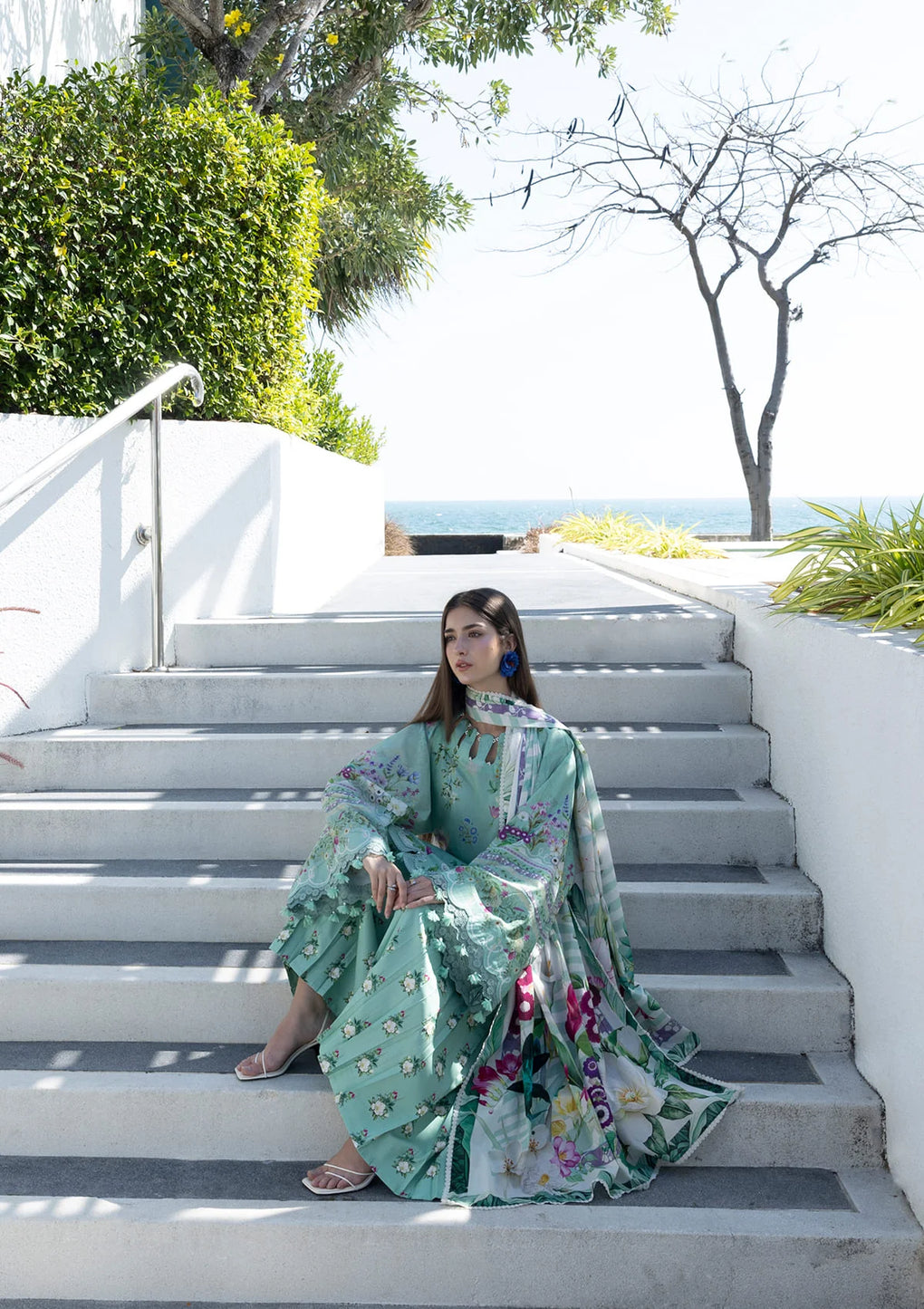 EPN-7A TEAL ME | Elaf | Santorini Prints Lawn Unstitched Collection 2026