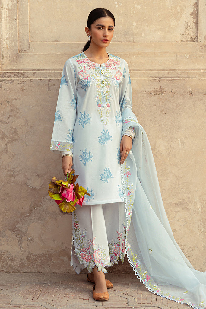 DAWN MIST | Cross Stitch | Unstitched Premium Lawn 2024