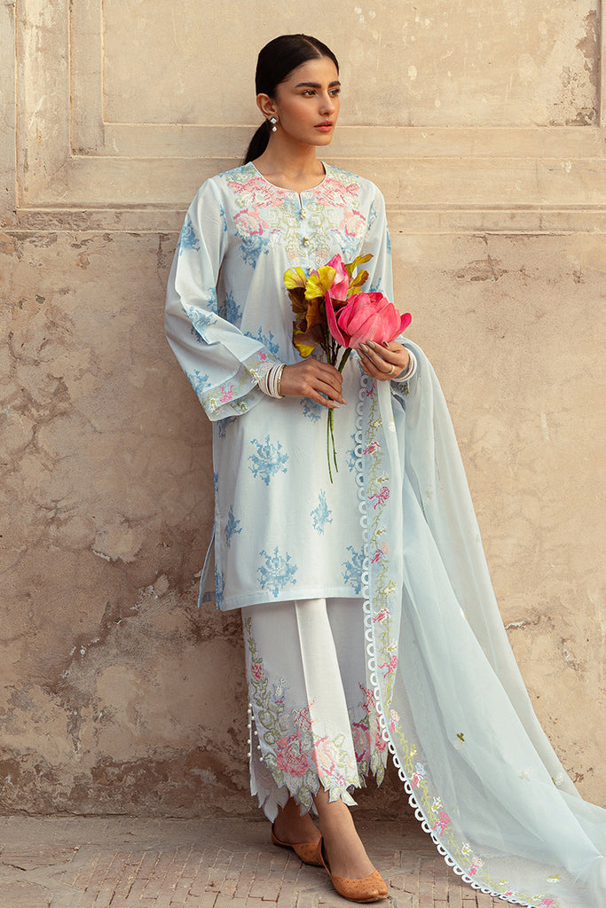 DAWN MIST | Cross Stitch | Unstitched Premium Lawn 2024