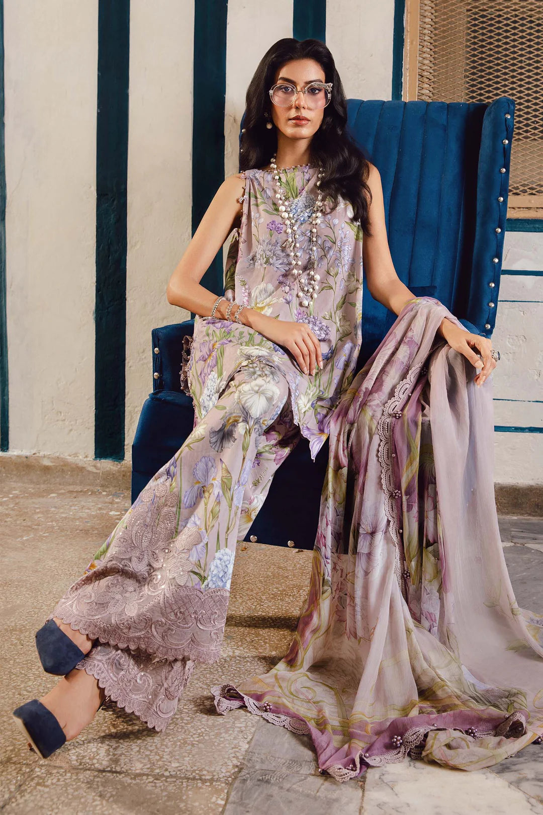 Maria B Mprints Rani Mahal Fall | Design # 8A Unstitched | Collection 2025
