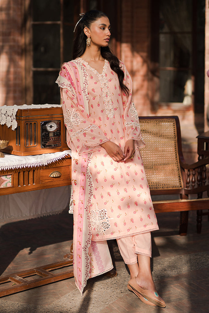 PEACH GLAM | Cross Stitch | Unstitched Eid Lawn 2024