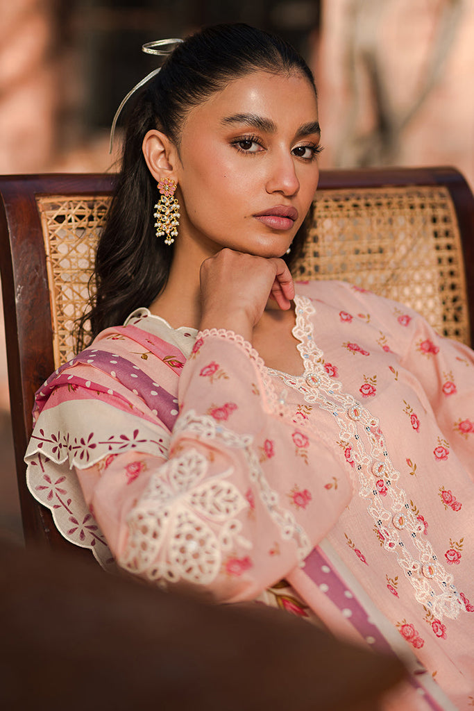 PEACH GLAM | Cross Stitch | Unstitched Eid Lawn 2024