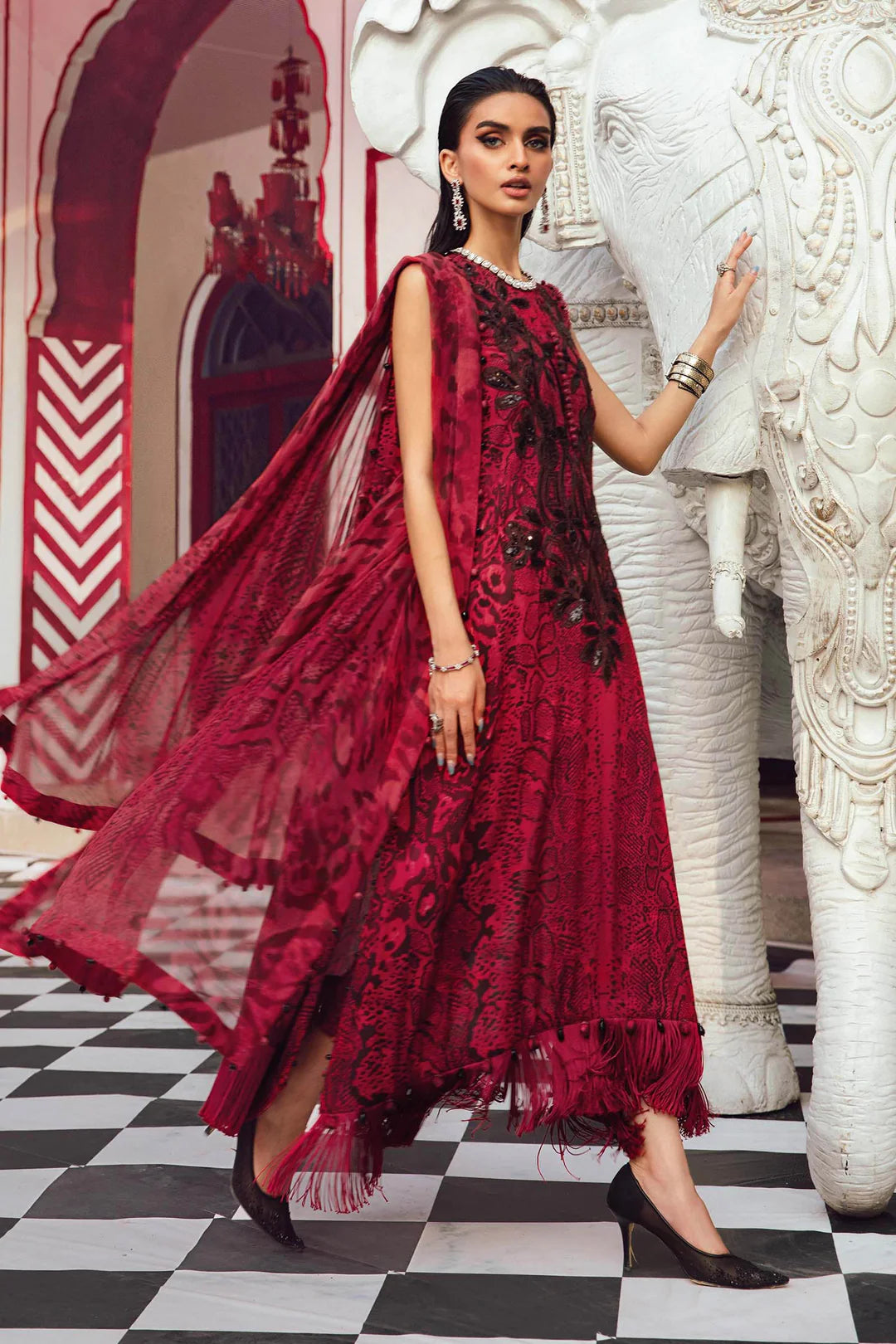 Maria B Mprints Rani Mahal Fall | Design # 2A Unstitched | Collection 2025