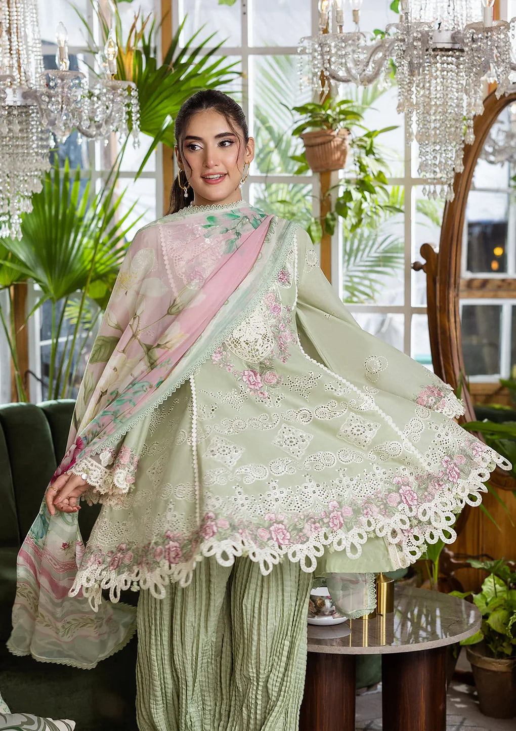 EEC-5B MATCHA | Elaf | E Craft Chikankari Collection 2025