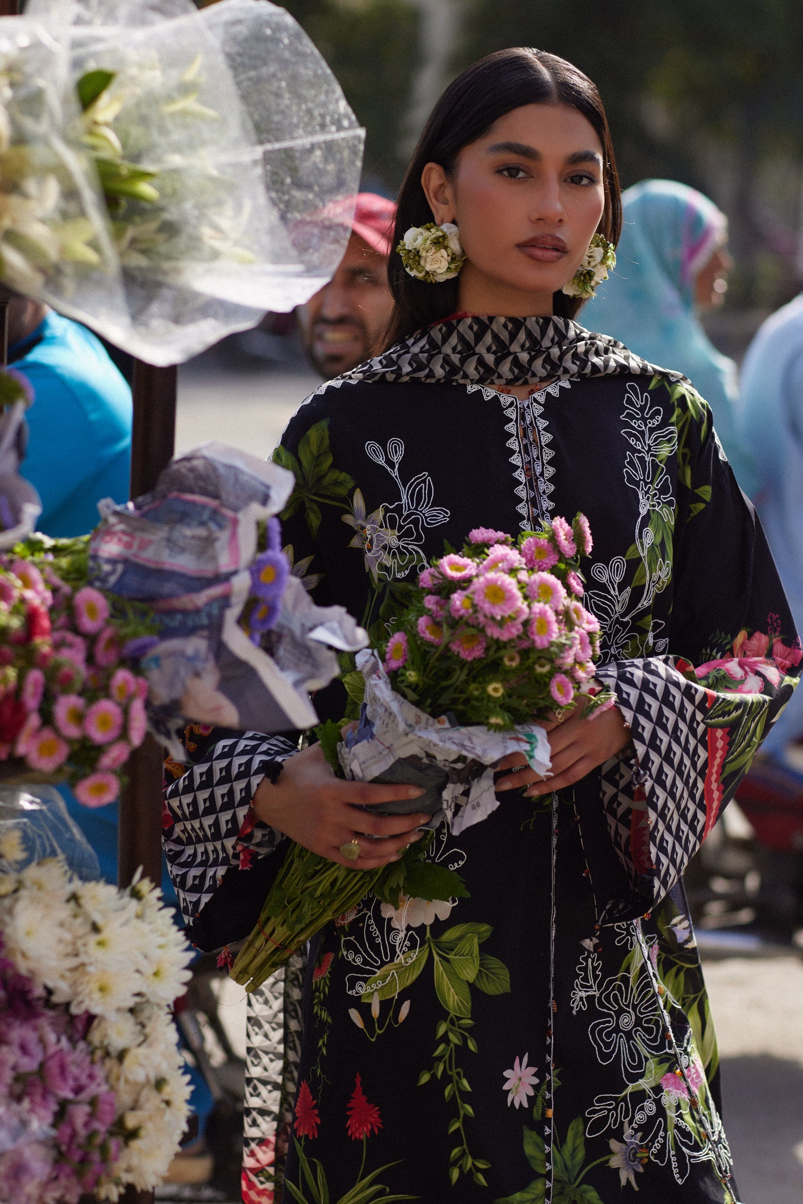 MIDNIGHT BLOOM (ZF26-04) | Zaha |  Wild Flower Festive Lawn Collection 2026