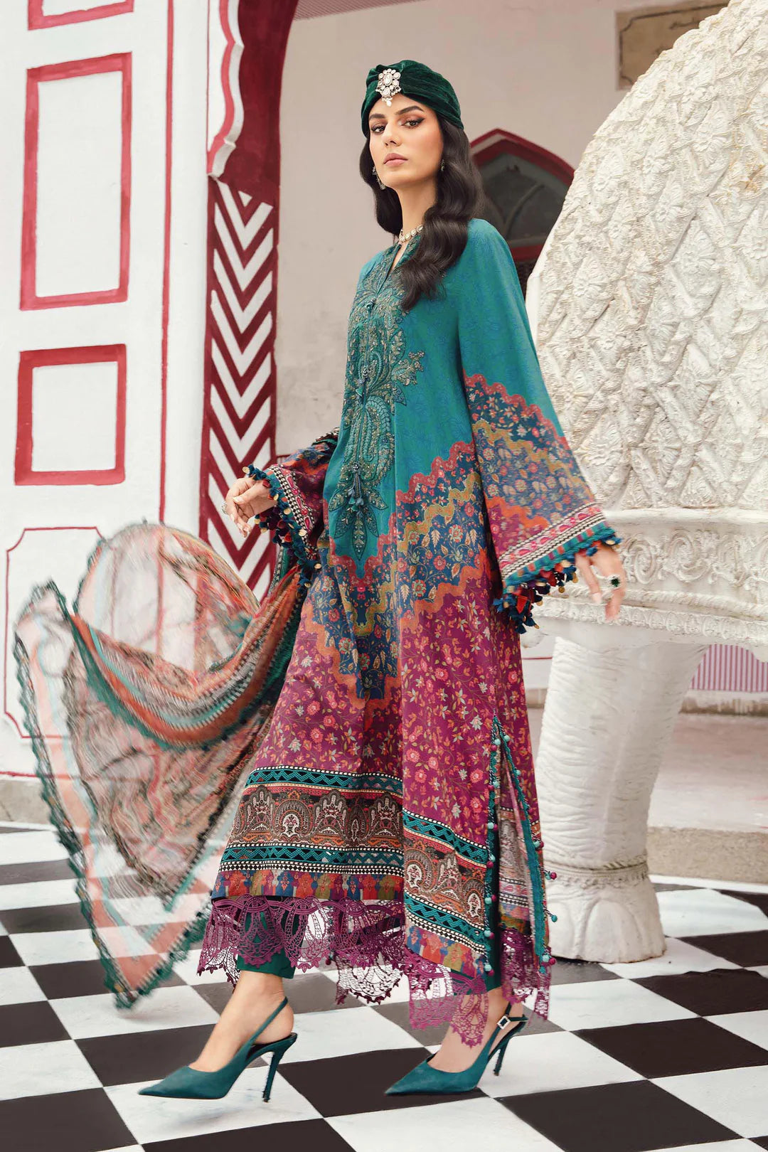 Maria B Mprints Rani Mahal Fall | Design # 10B Unstitched | Collection 2025