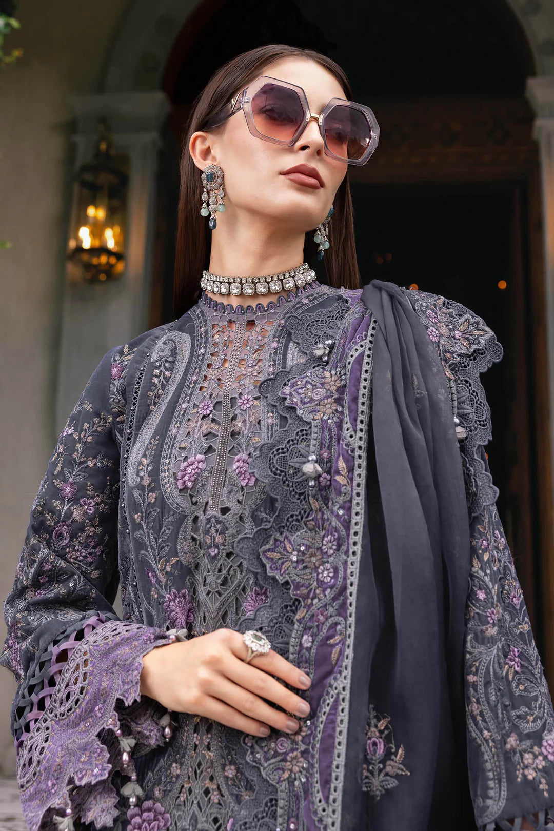 WL-1305- Grey | Maria B Winter Luxe Collection 2025