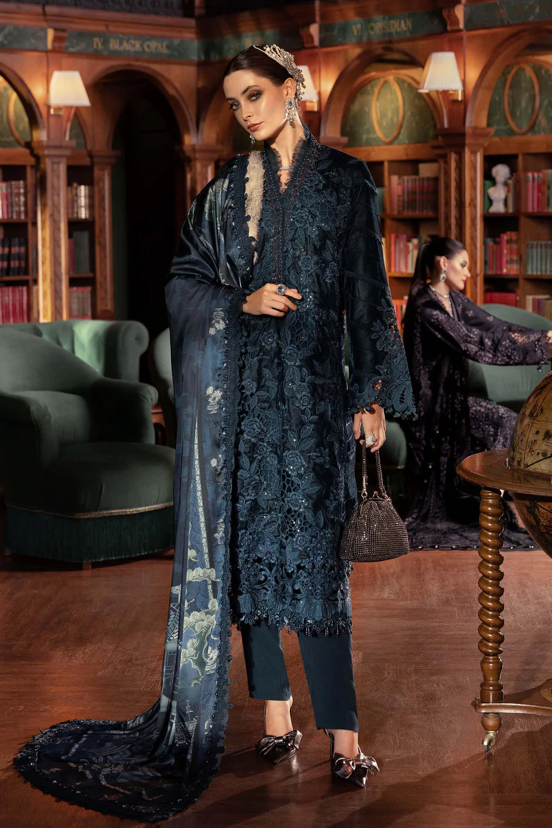 WL-1310-Teal | Maria B Winter Luxe Collection 2025
