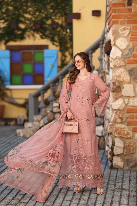 D8 - B - Petal Pink | Saadia Asad | Noor Luxe Chikankari Collection 2026