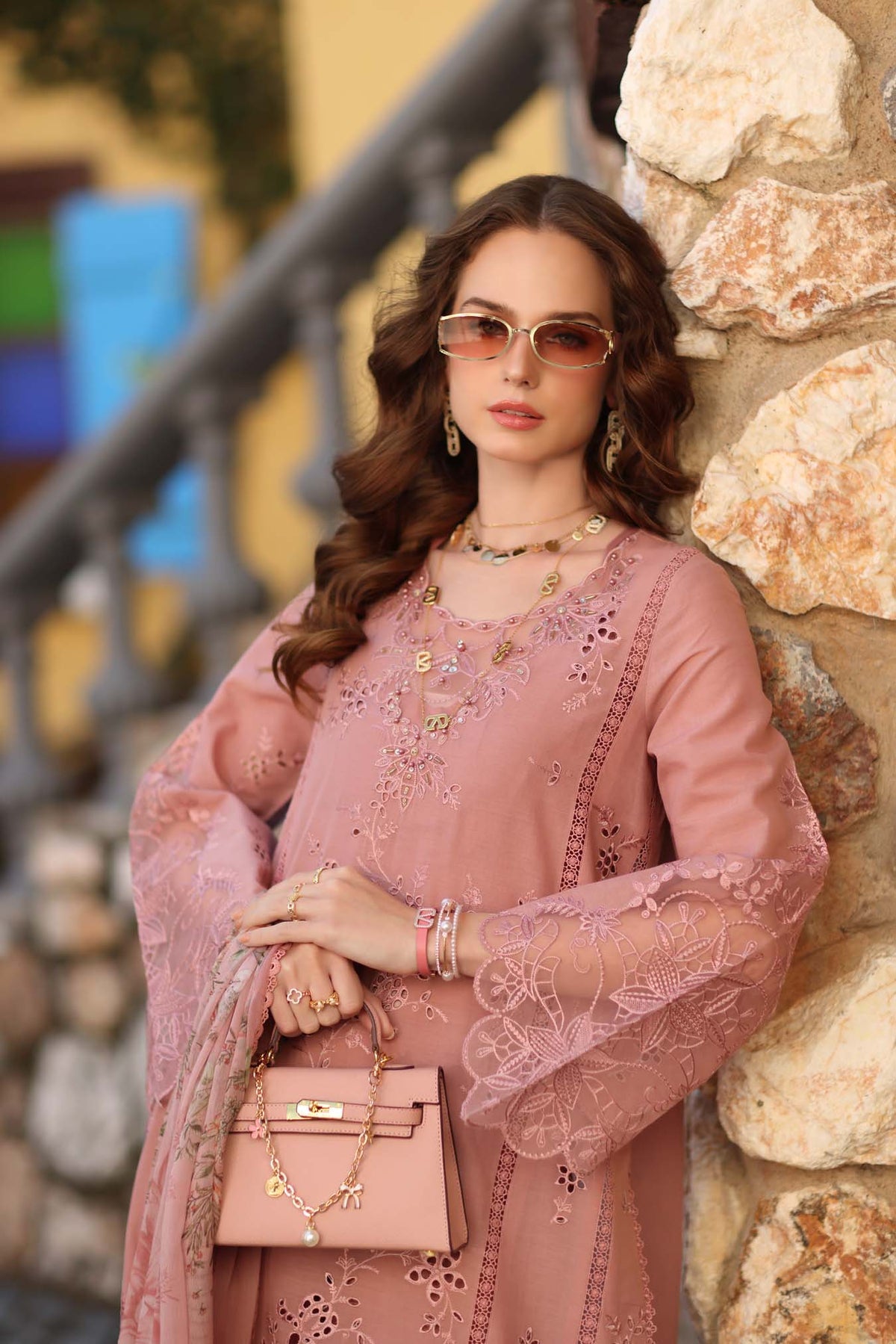 D8 - B - Petal Pink | Saadia Asad | Noor Luxe Chikankari Collection 2026