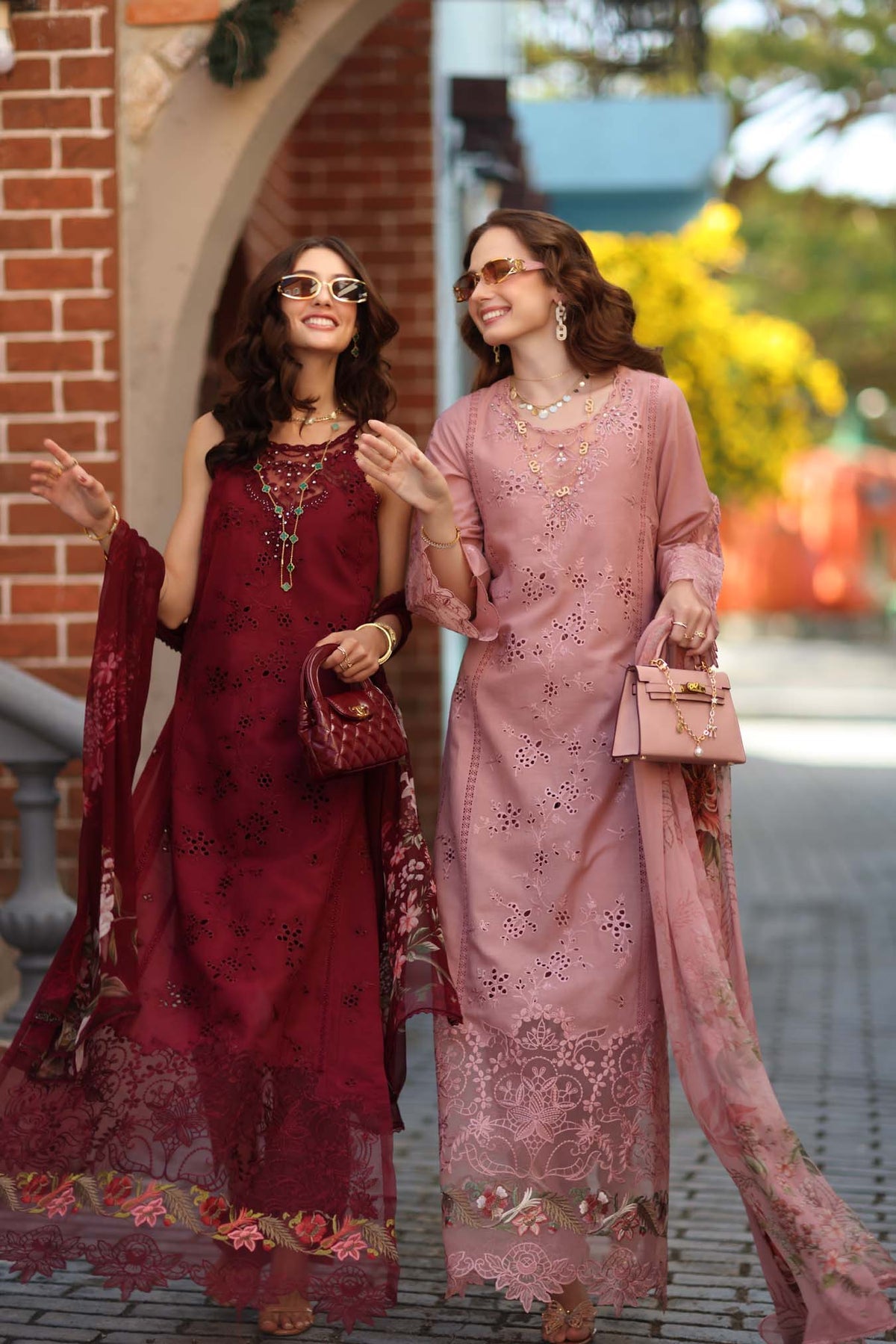 D8 - A - Deep Garnet | Saadia Asad | Noor Luxe Chikankari Collection 2026