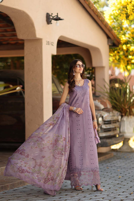 D4 - A - French Violet | Saadia Asad | Noor Luxe Chikankari Collection 2026