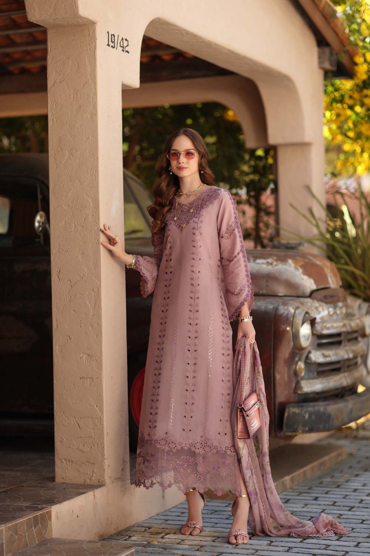 D4 - B - Dusky Rose | Saadia Asad | Noor Luxe Chikankari Collection 2026