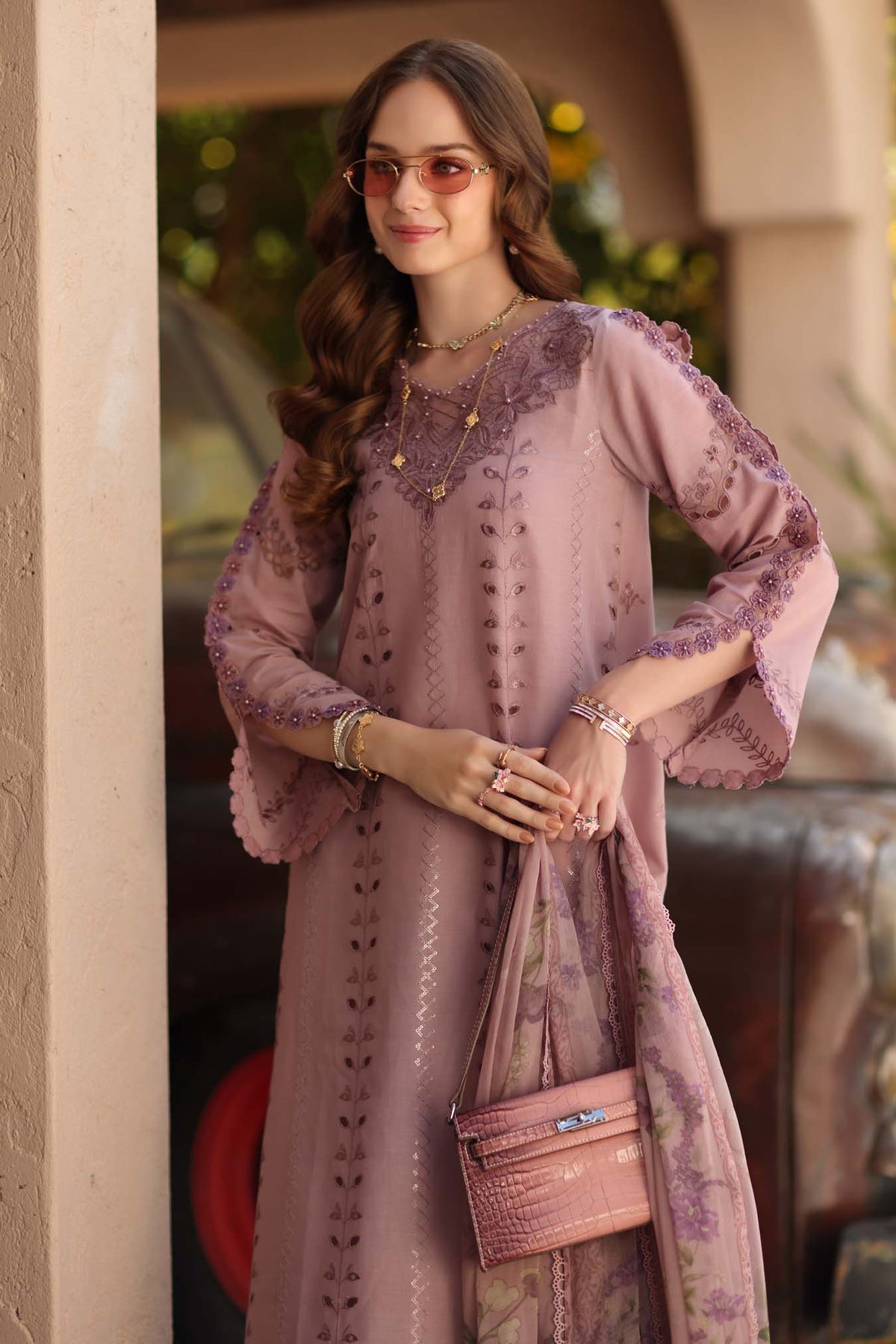 D4 - B - Dusky Rose | Saadia Asad | Noor Luxe Chikankari Collection 2026