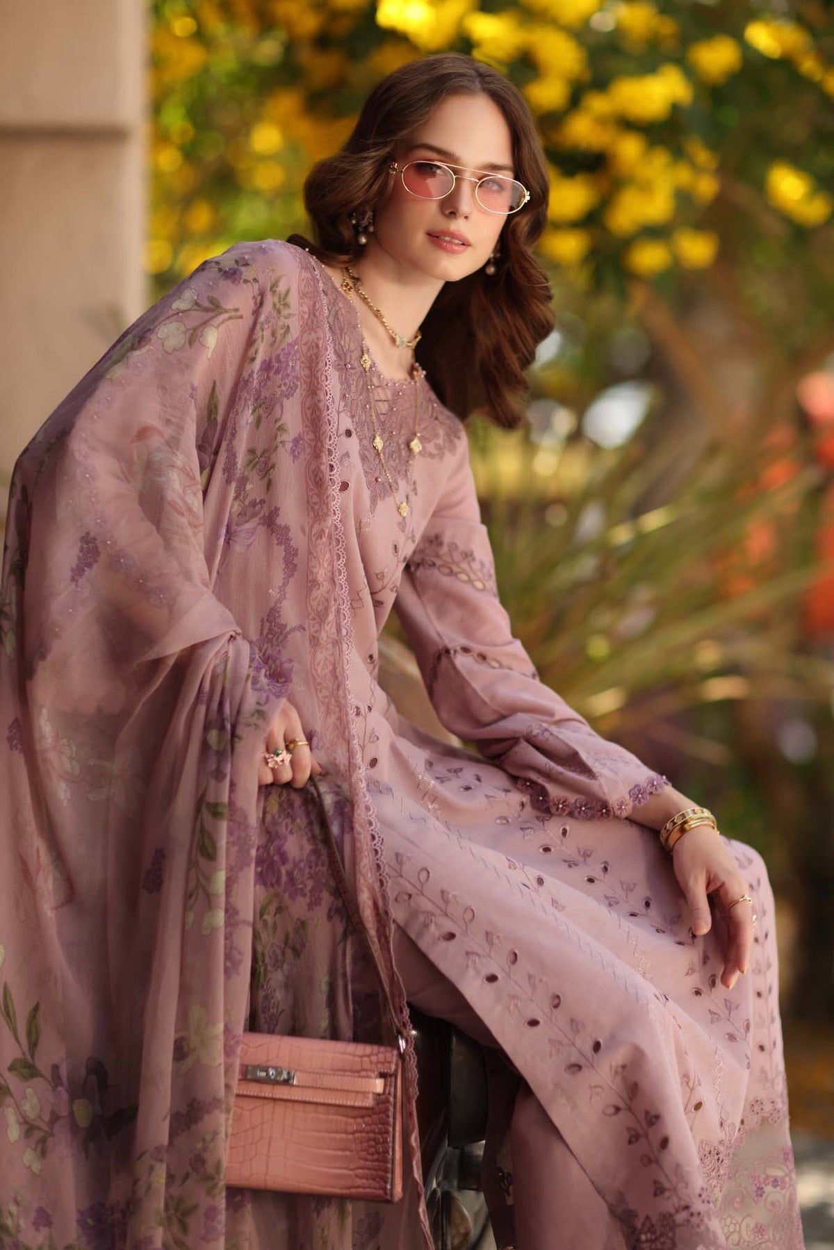 D4 - B - Dusky Rose | Saadia Asad | Noor Luxe Chikankari Collection 2026
