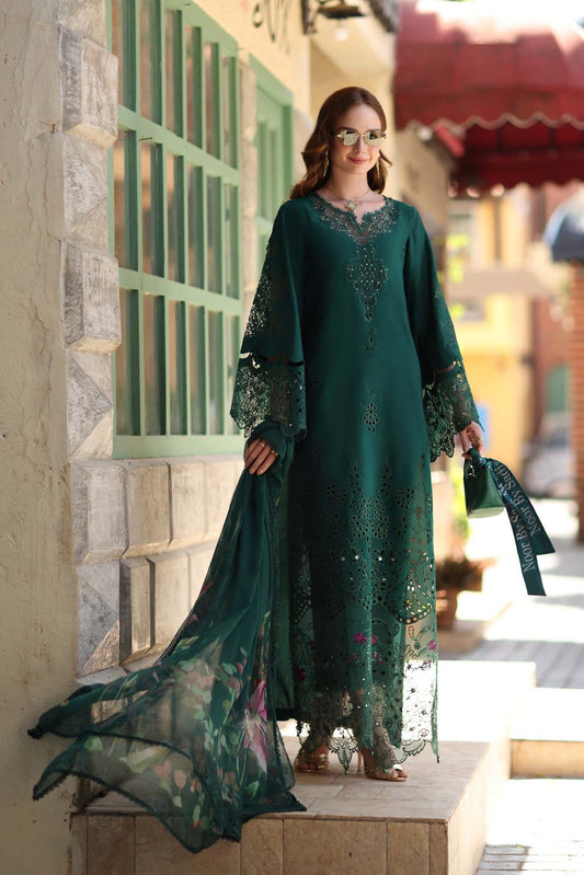D6 - B - Emerald Green | Saadia Asad | Noor Luxe Chikankari Collection 2026 