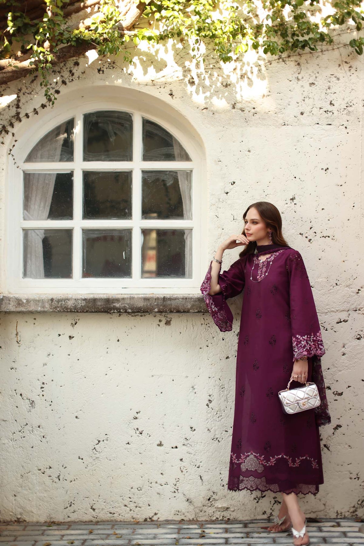 D1 - A - plumberry | Saadia Asad | Noor Luxe Chikankari Collection 2026