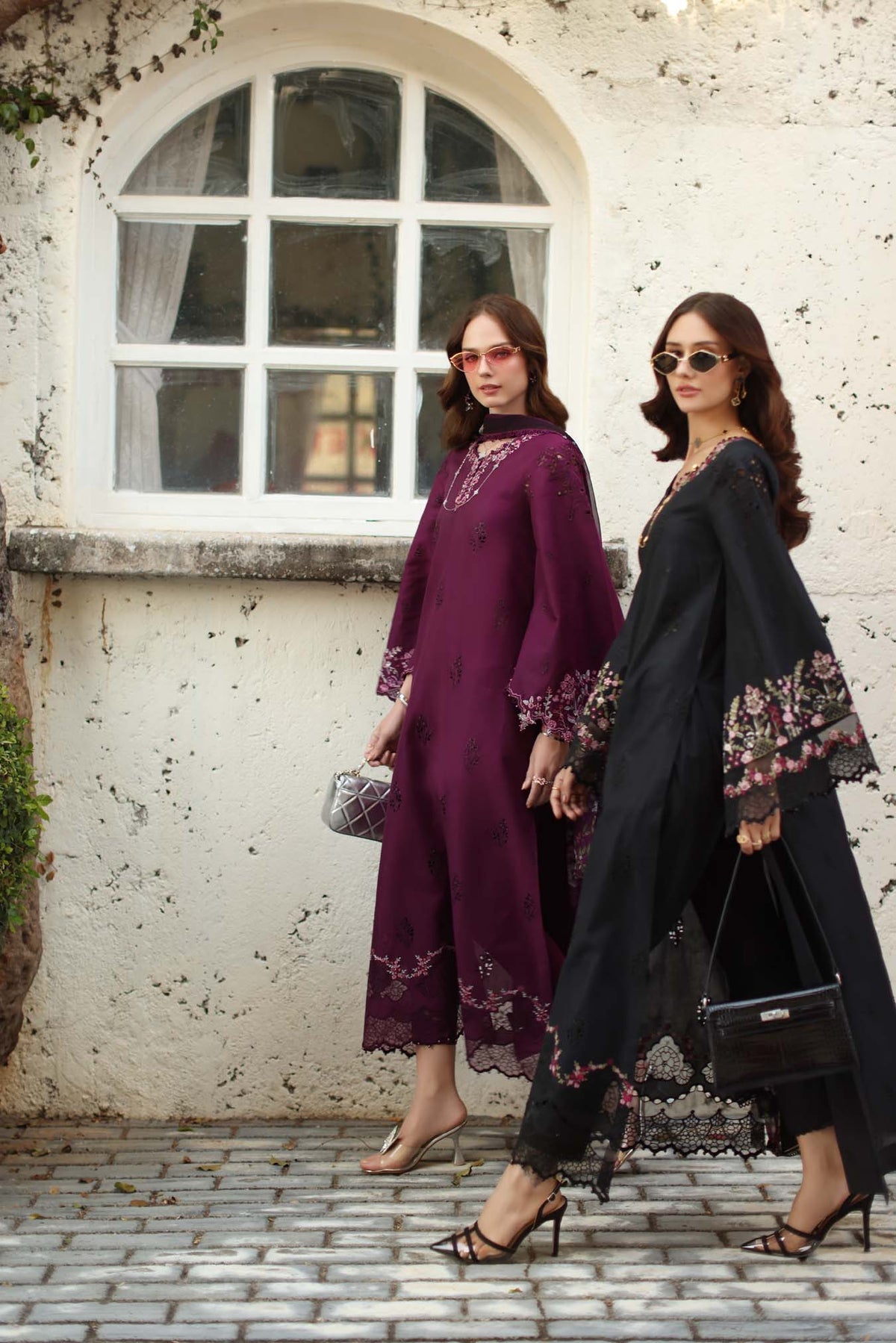 D1 - A - plumberry | Saadia Asad | Noor Luxe Chikankari Collection 2026