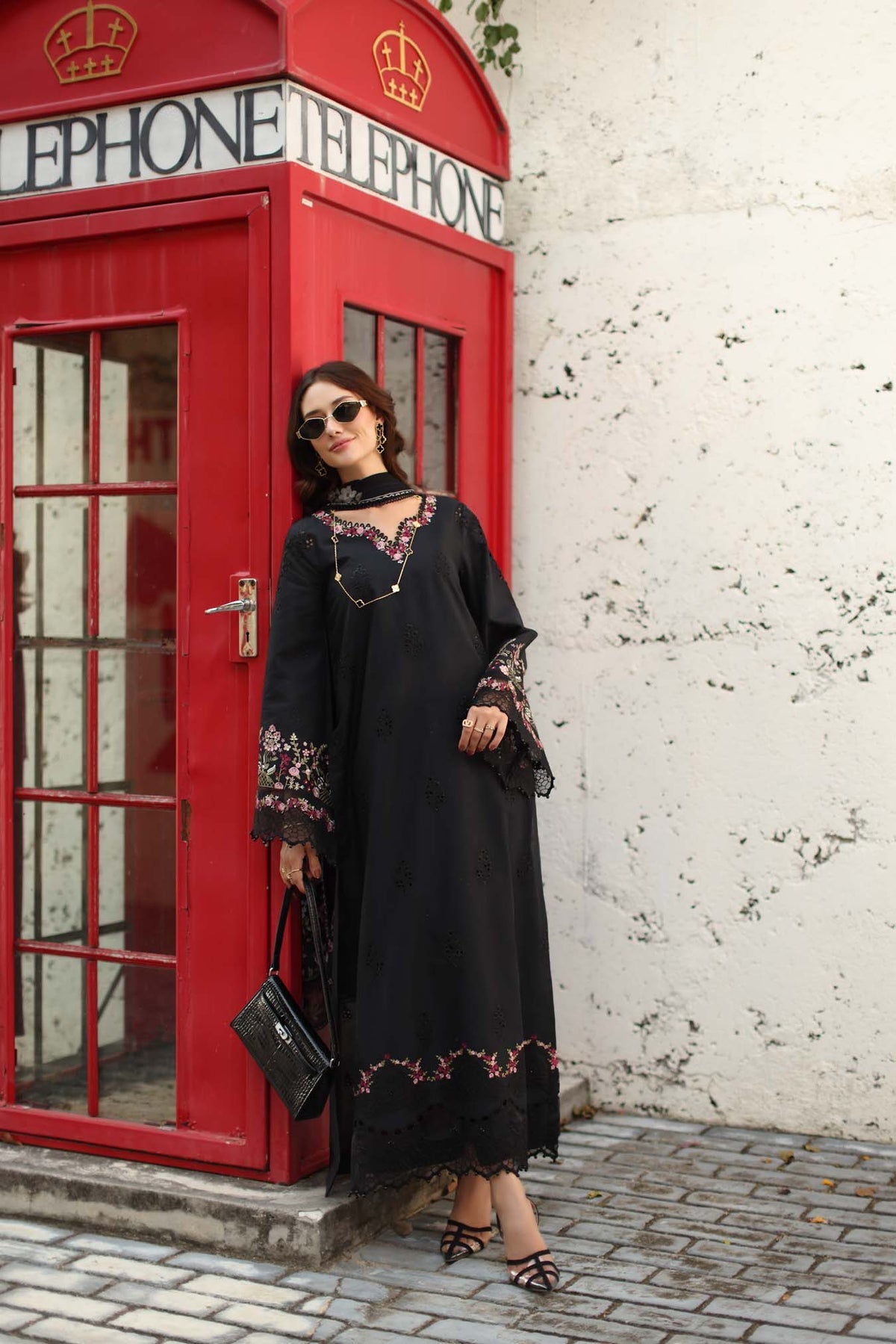D1 - B - Midnight Black | Saadia Asad | Noor Luxe Chikankari Collection 2026