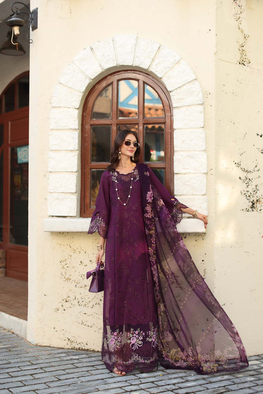 D5 - A - Itten Plum | Saadia Asad | Noor Luxe Chikankari Collection 2026