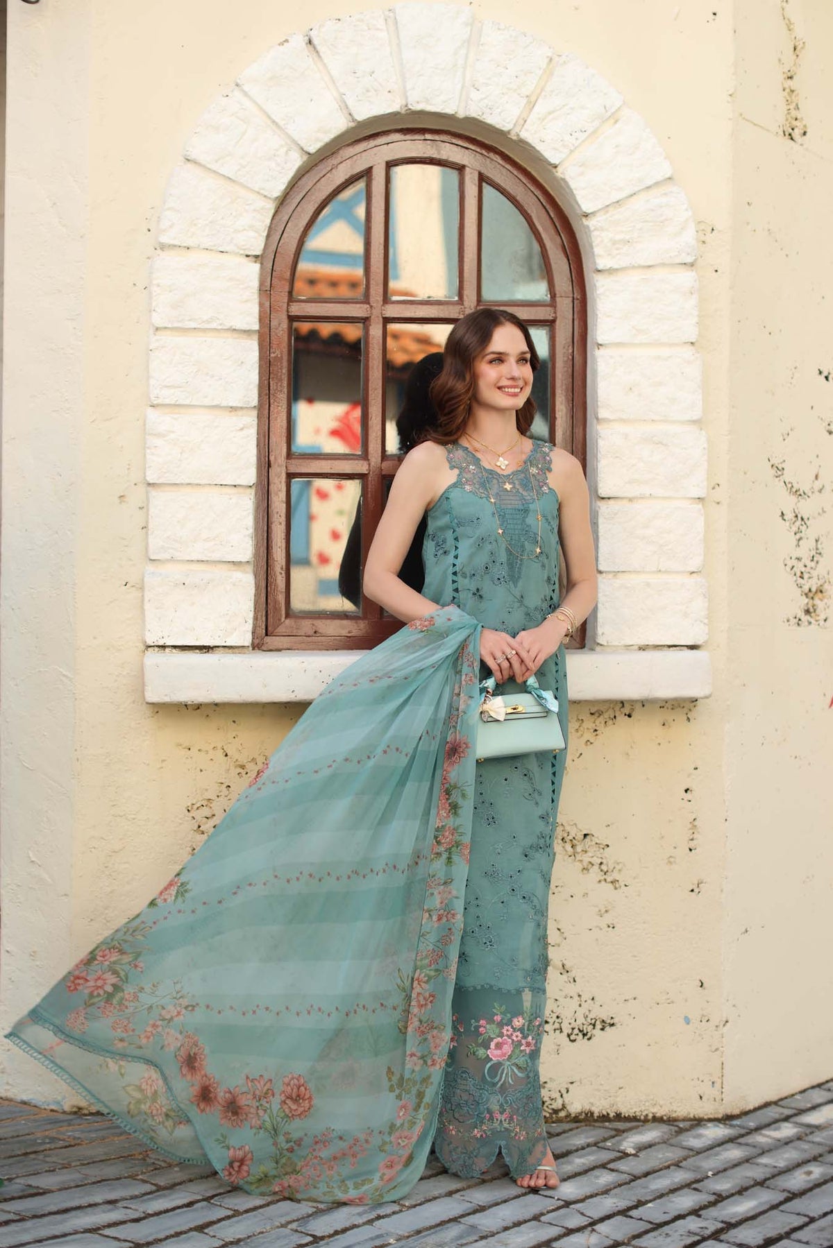 D5 - B - Turquoise Blue | Saadia Asad | Noor Luxe Chikankari Collection 2026d