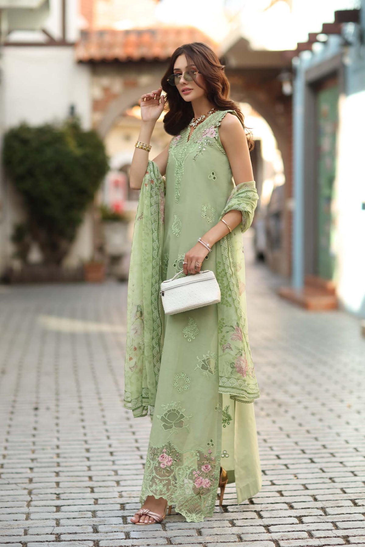 D3 - A - Pistachio| Saadia Asad | Noor Luxe Chikankari Collection 2026 
