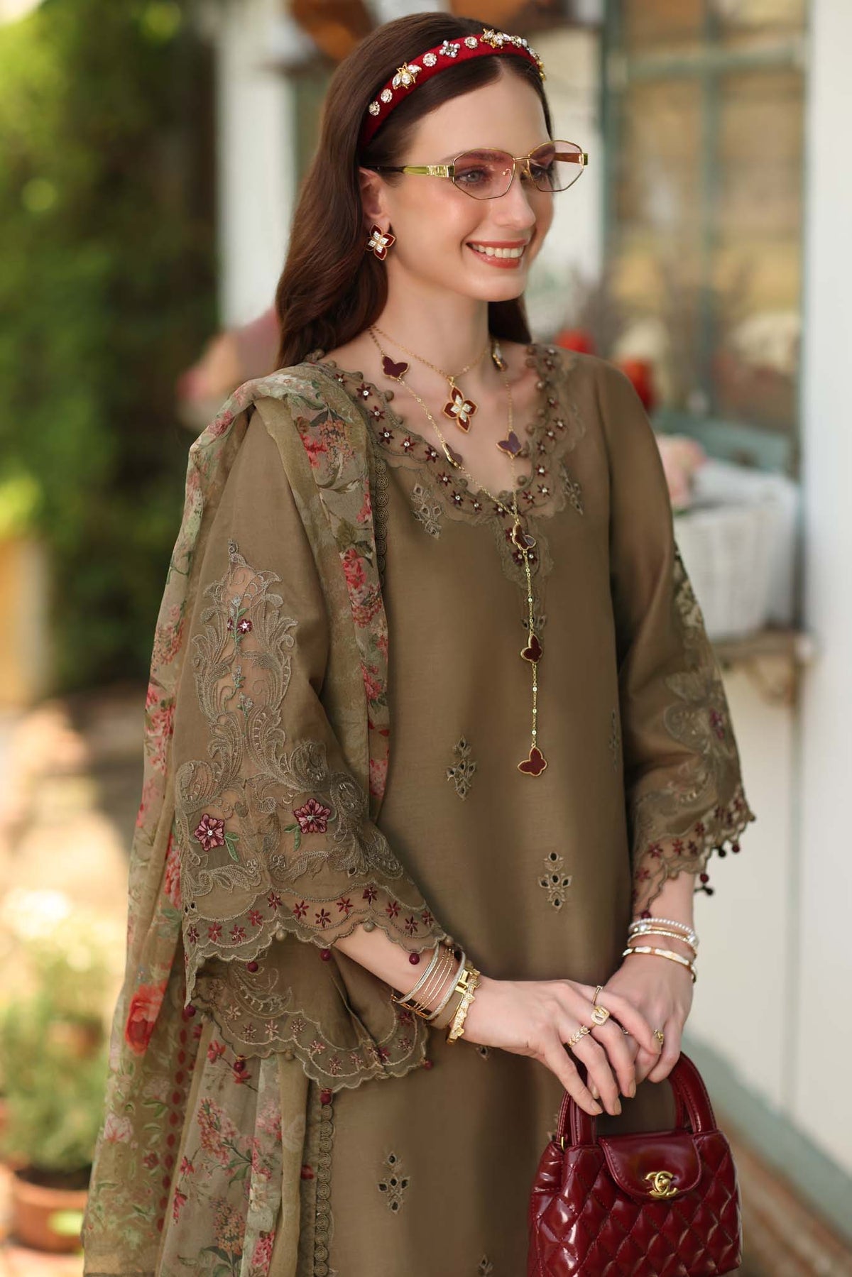 D8 – Mocha Sienna | Saadia Asad | Noor Eid Luxury Printskhas Collection 2026