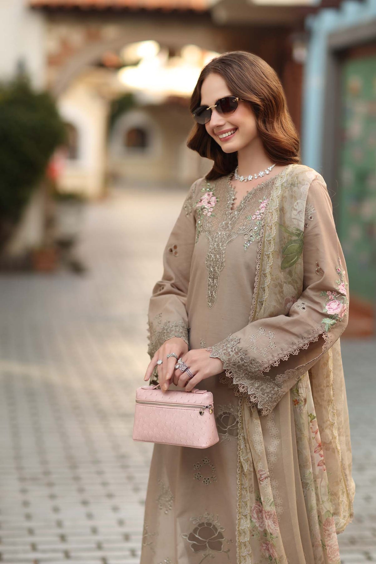 D3 - B - Soft Mocha | Saadia Asad | Noor Luxe Chikankari Collection 2026